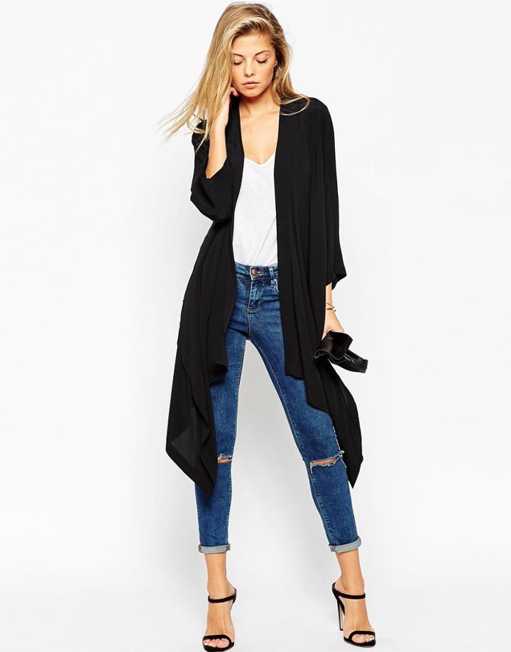Asos Waterfall Kimono - Black