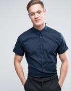 Selected Homme Slim Smart Short Sleeve Shirt - Navy