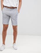 Burton Menswear Oxford Short With Belt In Gray - Gray