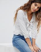 Miss Selfridge Cropped Blouse With Buttons - Multi