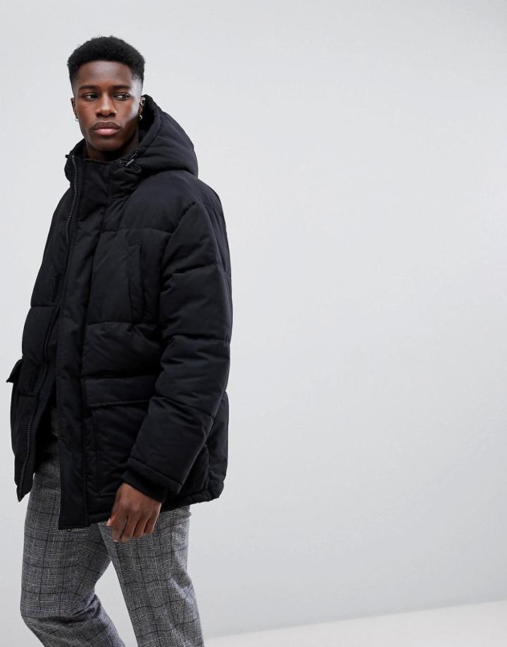 Weekday Jared Puffer Jacket Black - Black