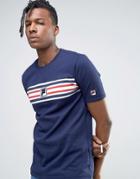 Fila Vintage T-shirt With Stripe Panel - Navy