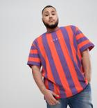 Puma Plus Vertical Stripe T-shirt In Red Exclusive To Asos - Red