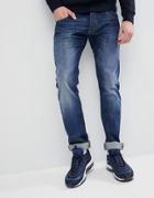 Emporio Armani J20 Extra Slim Fit Mid Wash Distressed Jeans - Blue