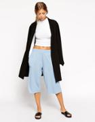 Asos Cropped Pants In Jersey - Blue