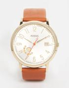 Fossil Gold Vintage Muse Tan Leather Watch - Tan