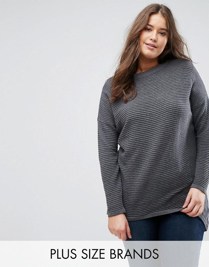Junarose Longline Knitted Sweater - Gray