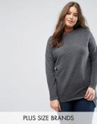Junarose Longline Knitted Sweater - Gray