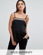Asos Maternity Cami With Embroidery - Black