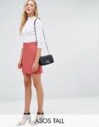 Asos Tall Tailored A-line Mini Skirt With Scallop Hem - Pink