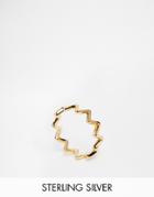 Asos Gold Plated Sterling Silver Zig Zag Ring - Gold