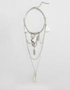 New Look Tassel Drape Necklace - White