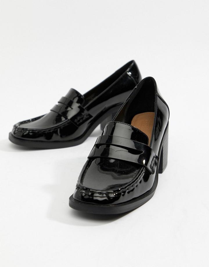 Asos Design Taxon Heeled Loafers - Black