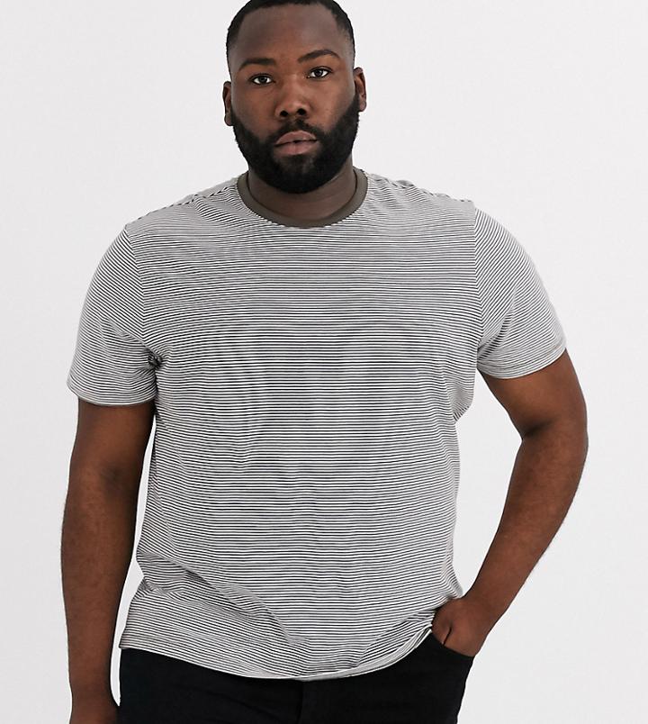 New Look Plus Mini Stripe T-shirt In Mink-pink