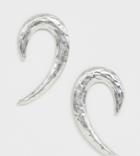Sacred Hawk Hammered Silver Statement Earrings - Silver