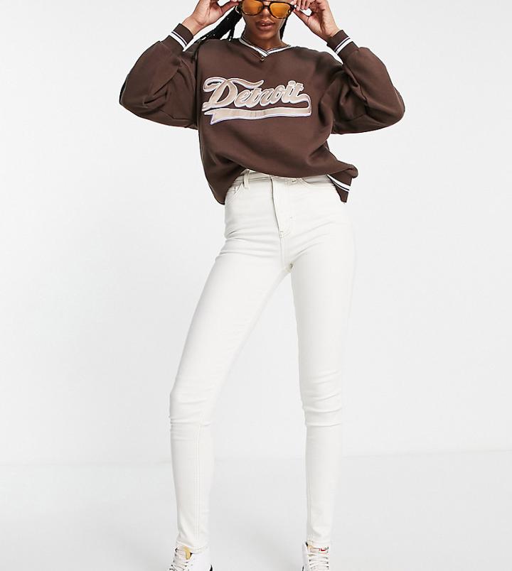 Topshop Tall Jamie Jean In Off White