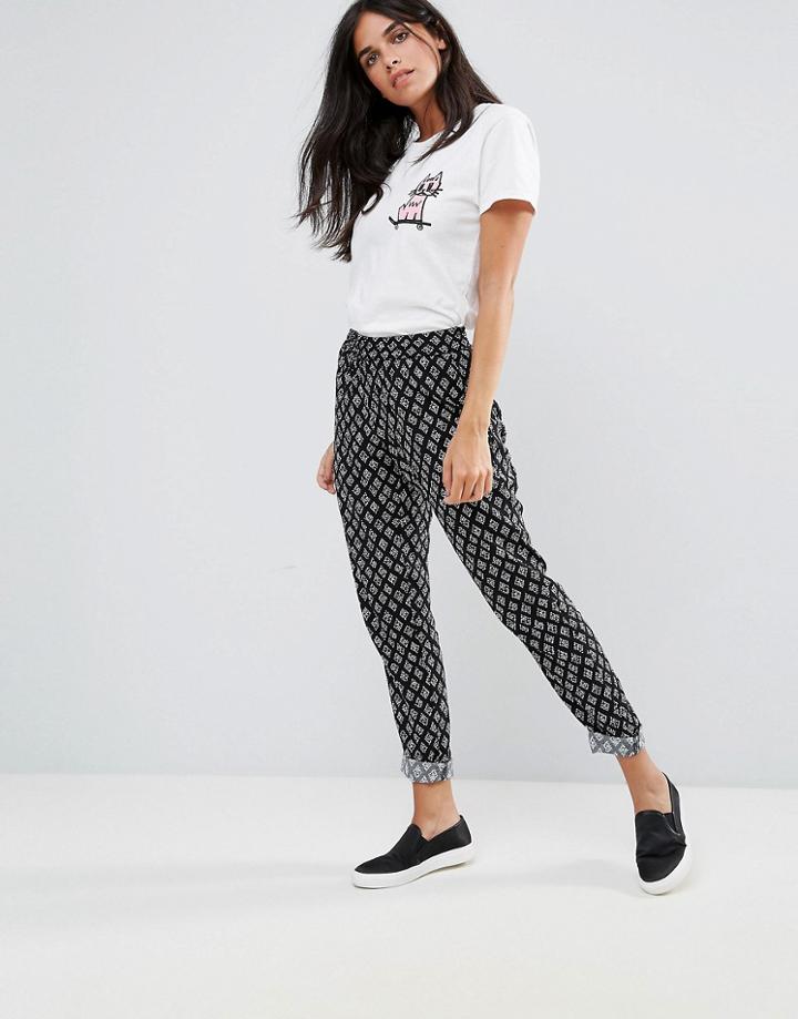 Jdy Epic Monochrome Printed Pants - Black
