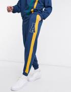 Asos Actual Matching Oversized Sweatpants With Cut And Sew Stripes In Navy