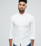 Farah Tall Skinny Fit Button Down Oxford Shirt In White - White