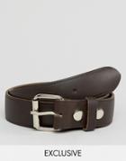 Reclaimed Vintage Leather Roller Buckle Belt Brown - Brown