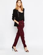 Ganni Leopard Print Pants - Red