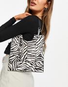 Topshop Mini Tote Bag In Zebra Print-multi