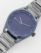 Tommy Hilfiger Collin Watch In Navy With Silver Link Strap