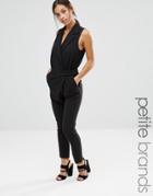 Vero Moda Petite Wrap Front Tailored Jumpsuit - Black