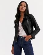 Vero Moda Faux Leather Biker Jacket-black