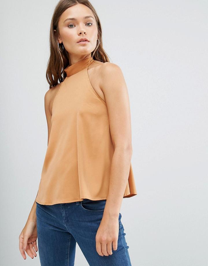 Pixie & Diamond Halterneck Swing Top - Tan