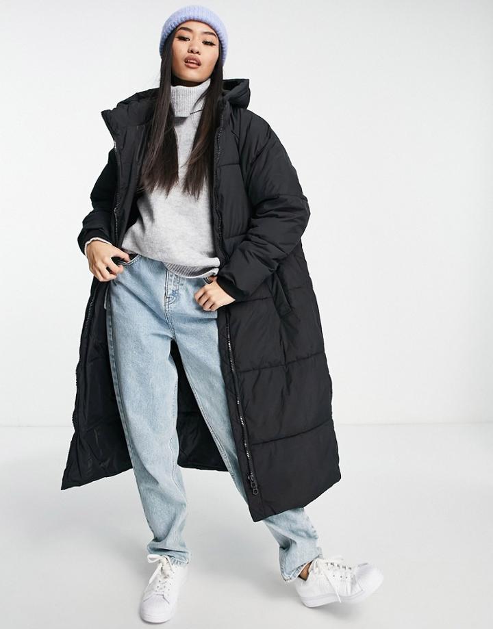 Urban Bliss Maxi Padded Coat In Black