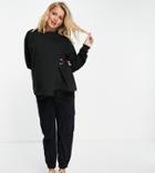 Asos Design Maternity Nursing Wrap Detail Sweatshirt In Black
