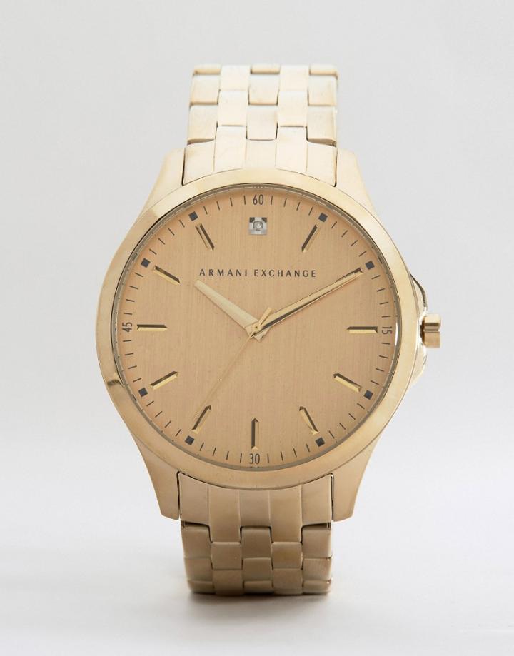 Aramni Exchange Stainless Steel Bracelet Watch In Gold Ax2167 - Gold
