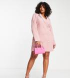 In The Style Plus X Liberty Double Breasted Blazer Dress In Pink