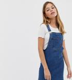 Only Petite Denim Overall Dress - Blue