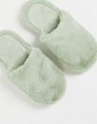 Asos Design Zina Closed Toe Slippers In Mint-green