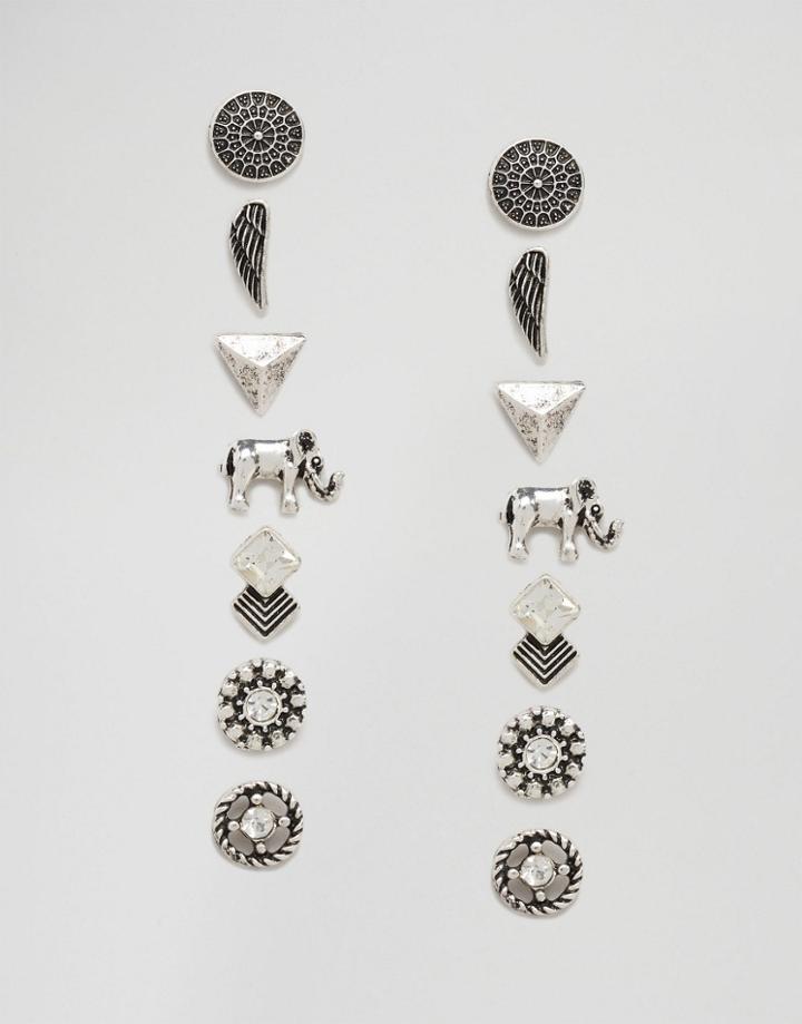 Cara Ny Multi Stud Earring Set - Silver