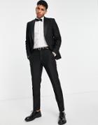 French Connection Tuxedo Pants In Slim Fit-black