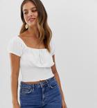 New Look Square Neck Top In White - White