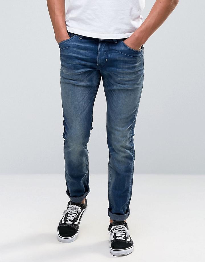 Scotch And Soda Overdye Slim Fit Jeans - Blue