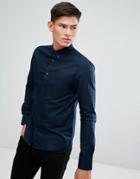 D-struct Cotton Oxford Shirt - Navy