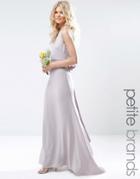 Tfnc Petite Wedding Sateen Bow Back Maxi Dress - Lavender