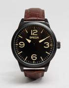 Breda Stephen Leather Watch In Brown - Brown