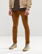 Asos Super Skinny Jeans With Cargo Pockets In Rust - Rust