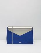 Nali Metallic Flap Envelope Clutch Bag - Blue