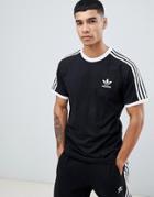 Adidas Originals 3 Stripe T-shirt In Black - Black
