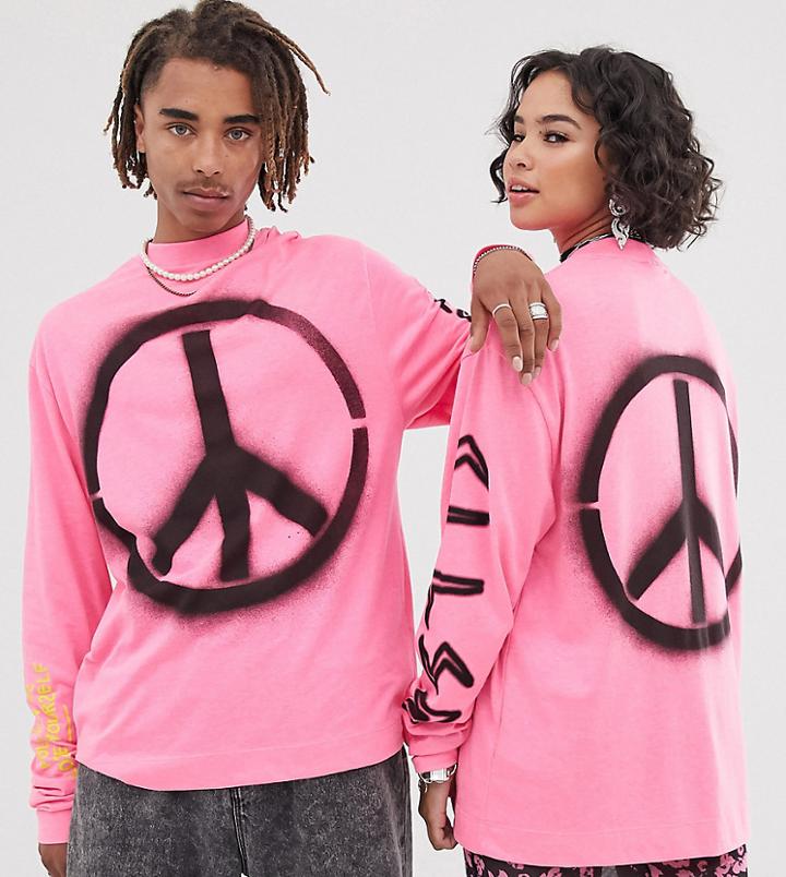 Collusion Unisex Long Sleeve T-shirt With Placement Print