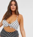 Modcloth Siena Cut Out Swimsuit In Black And White Spot - Multi