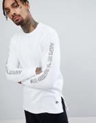 Aape By A Bathing Ape Longline Long Sleeve T-shirt With Sleeve Print In White - White