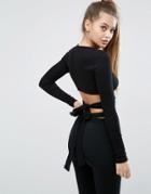 Asos Top With Bow Back Detail - Black